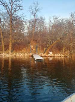 The dock at the Masonic Island historical site